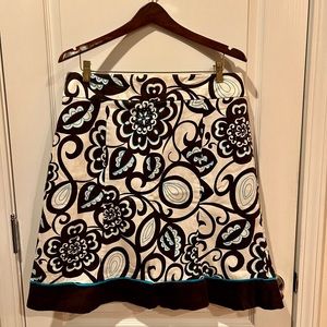 Floral print A-line skirt